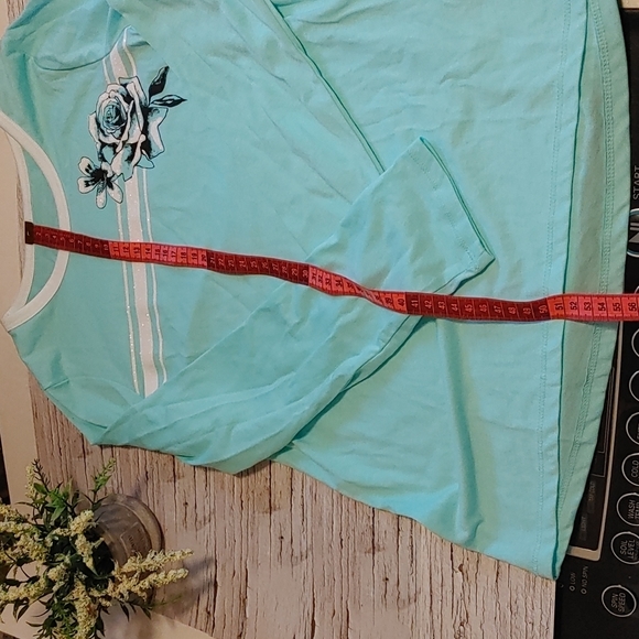 3/$25  JUSTICE Light green long sleeve shirt size children 10 - Picture 5 of 9